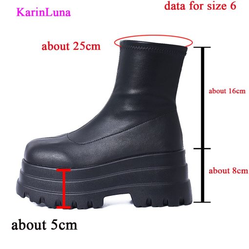 main image5Platform Women Ankle Boots Gothic Style Cool Women Combat Boots 2022 Brand New Street Women Shoes