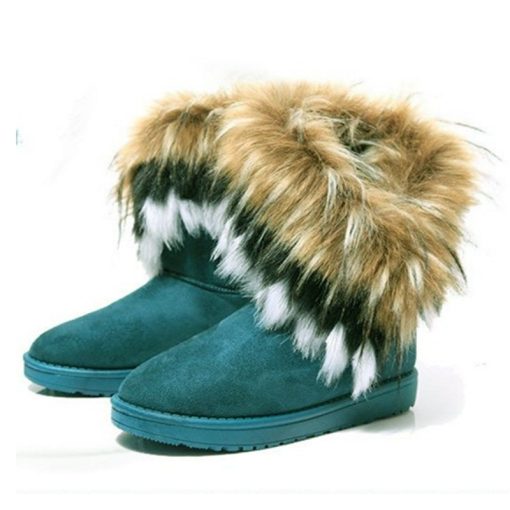 main image5Women Fur Boots Ladies Winter Warm Ankle Boots for Women Snow Shoes Style Round toe Slip