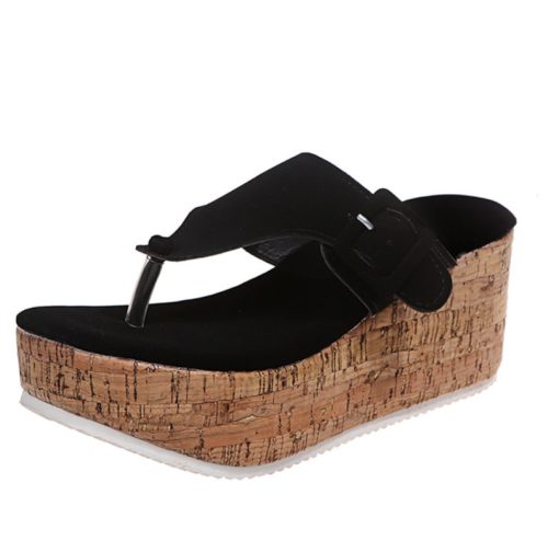 main image5Women Summer Flip Flops Shoes Female Wedge Platform Sandal 2022 Ladies 7 5cm Thick Bottom Casual
