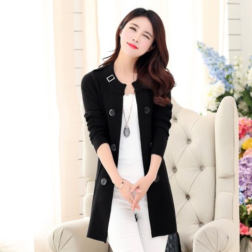variant image02022 New Fashion Autumn Spring Women Sweater Cardigans Casual Warm Long Design Female Knitted Coat Cardigan