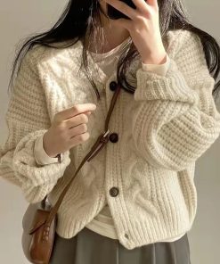 variant image0MEXZT Vintage Harajuku Women Casual Cardigan Sweater Autumn Winter Loose Long Sleeve Korean Tops Female Preppy