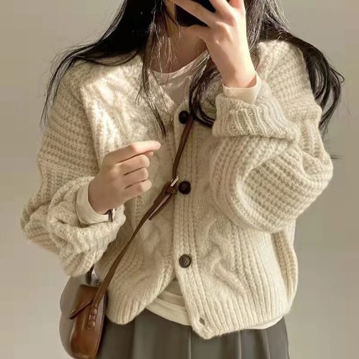 variant image0MEXZT Vintage Harajuku Women Casual Cardigan Sweater Autumn Winter Loose Long Sleeve Korean Tops Female Preppy