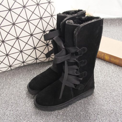 variant image0Shoes Women 2022 Cheap Lady Shoes Boots Genuine Leather Women Shoes Boots Long Winter Boots Lace