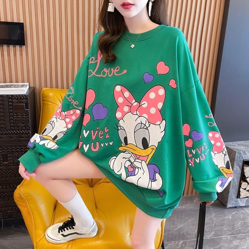 variant image0Spring And Autumn Sweater New Fashion Donald Duck Sweater Women Loose Casual Thin Long Sleeved Round