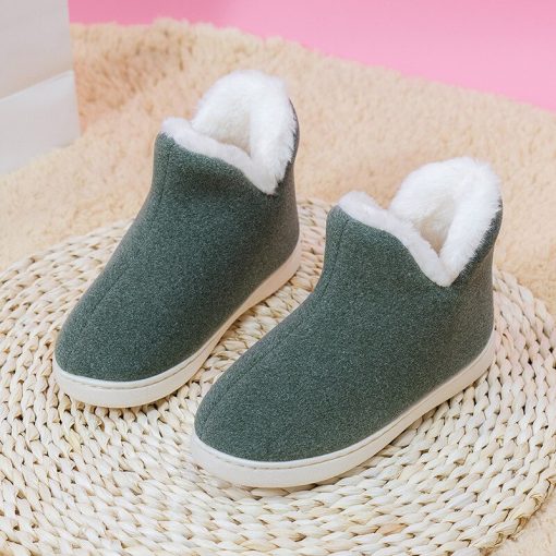 variant image0Unisex Faux Suede Winter Outside Indoor Slippers Men Women Warm Plush Waterproof Ankle Boots Man Furry