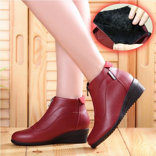 variant image0Winter Boots Women 2020 Women Snow Boots Wedge Heels Winter Shoes Women Warm Fur Casual Shoes