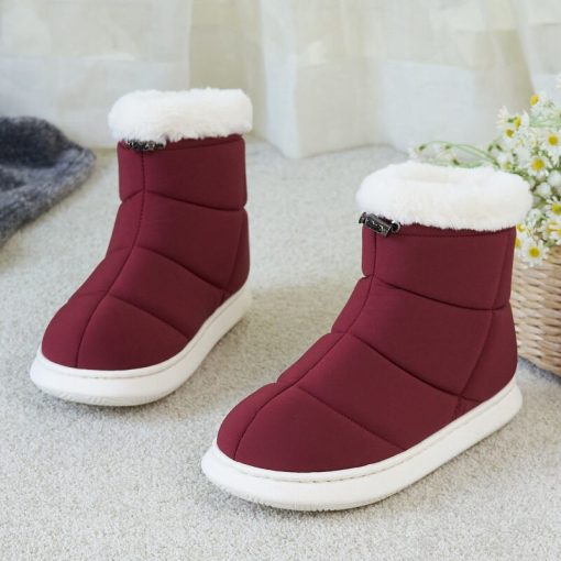 variant image0Women Boots High Top Warm Home Flat Shoes Comfortable Soft Waterproof Winter Boots Women Non slip