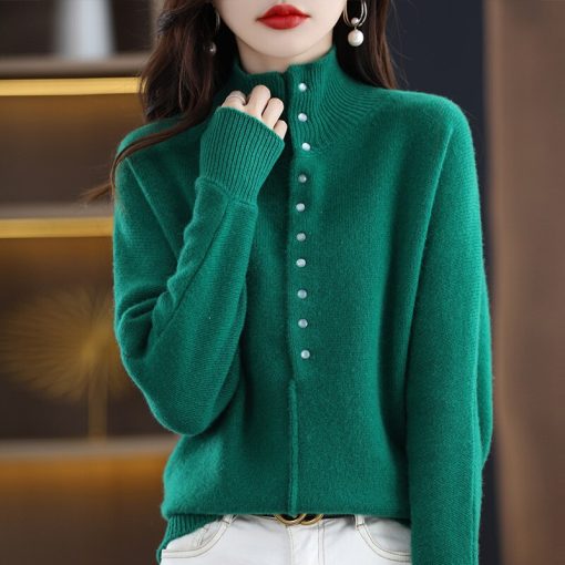 variant image0Women s Clothing Large Size Sweater Autumn Winter New 100 Pure Wool Casual Knit Tops Korean