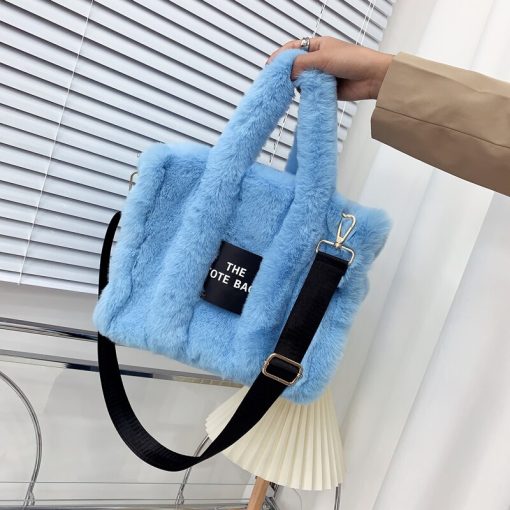 variant image12022 Designer Faux Fur Tote Bag for Women Luxury Handbags Autumn Winter Plush Shoulder Crossbody Bags