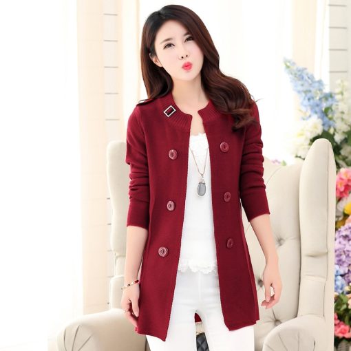 variant image12022 New Fashion Autumn Spring Women Sweater Cardigans Casual Warm Long Design Female Knitted Coat Cardigan