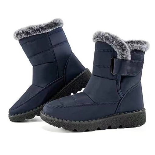 variant image12022 New Women Waterproof Snow Boots Winter Warm Rabbit Fur Ankle Boots Female Platform Non Slip