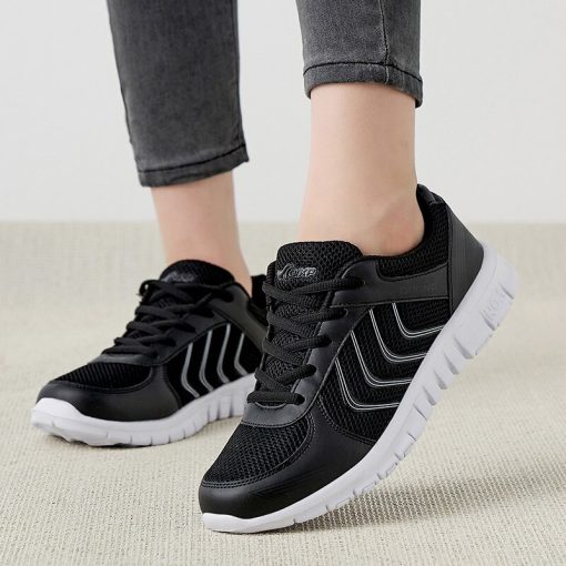 variant image1Female sneakers 2022 summer flats woman lace up comfortable casual shoes women platform sneakers soft mesh
