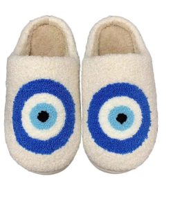 variant image1High Quality Slipper Fashion Pattern Shoe Blue Eyes Embroidery Warm Home Slippers for Men And Woman