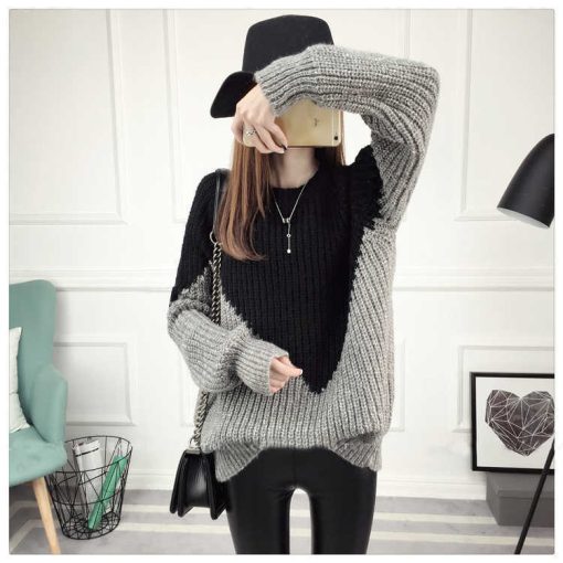 variant image1Sweaters for Women Tops Crochet Y2k Cashmere Luxury Striped Black Korean Style Vintage Ladies Sweater Knitted