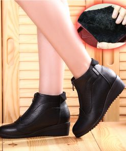 variant image1Winter Boots Women 2020 Women Snow Boots Wedge Heels Winter Shoes Women Warm Fur Casual Shoes