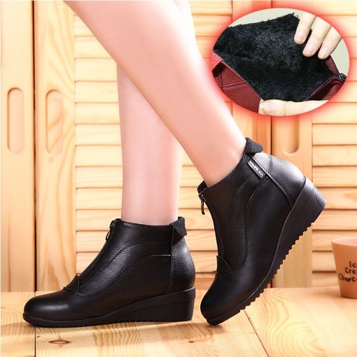 variant image1Winter Boots Women 2020 Women Snow Boots Wedge Heels Winter Shoes Women Warm Fur Casual Shoes