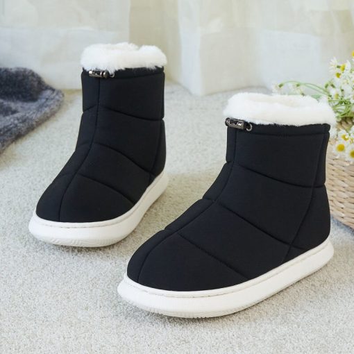 variant image1Women Boots High Top Warm Home Flat Shoes Comfortable Soft Waterproof Winter Boots Women Non slip