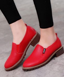 variant image1Women Flat Shoes Round Toe Lace Up Oxford Shoes Woman Genuine Leather Brogue Women Shoes Free