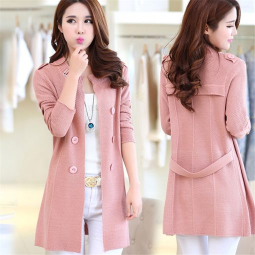 variant image22022 New Fashion Autumn Spring Women Sweater Cardigans Casual Warm Long Design Female Knitted Coat Cardigan