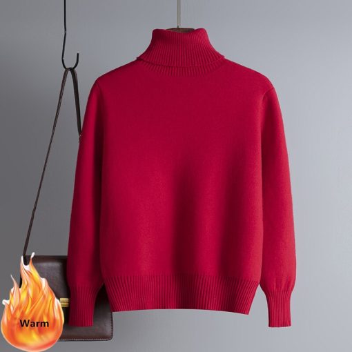 variant image22022 New Winter Turtleneck Sweater Women Slim Plus Velvet Thicken Warm Knit Pullover Korean Elegant Soft