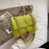 variant image2Kiwi women s PU leather handbag flap edge solid color luxury with chain summer 2022