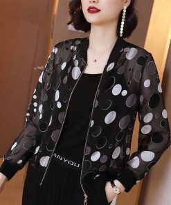variant image2Women s Chiffon Spring Summer Outerwear V Neck Casual Floral Printing Wild Women s Clothing Lightweight