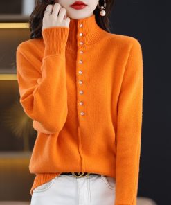 variant image2Women s Clothing Large Size Sweater Autumn Winter New 100 Pure Wool Casual Knit Tops Korean 1