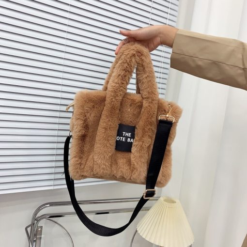 variant image32022 Designer Faux Fur Tote Bag for Women Luxury Handbags Autumn Winter Plush Shoulder Crossbody Bags
