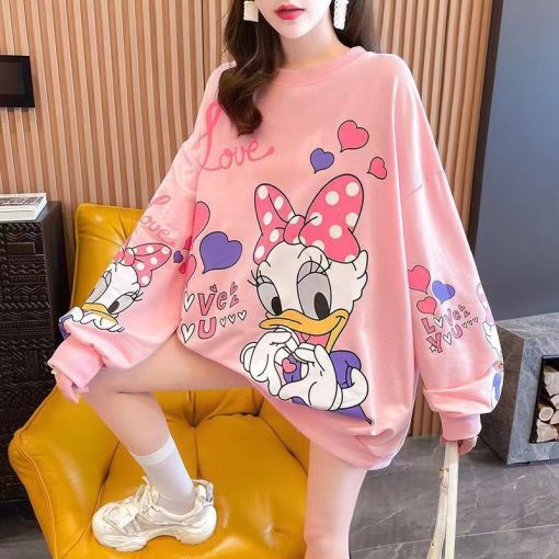 variant image3Spring And Autumn Sweater New Fashion Donald Duck Sweater Women Loose Casual Thin Long Sleeved Round