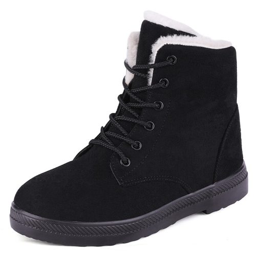 variant image3Warm Women Boots New Winter Pulsh Snow Boots Women Shoes Comfort Lightweight Ankle Flat Boots Female