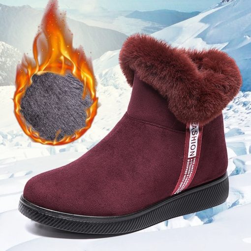 variant image3Winter Snow Ankle Boots For Women Casual Woman Shoe Suede Winter Boots Zipper Female Plush Furry