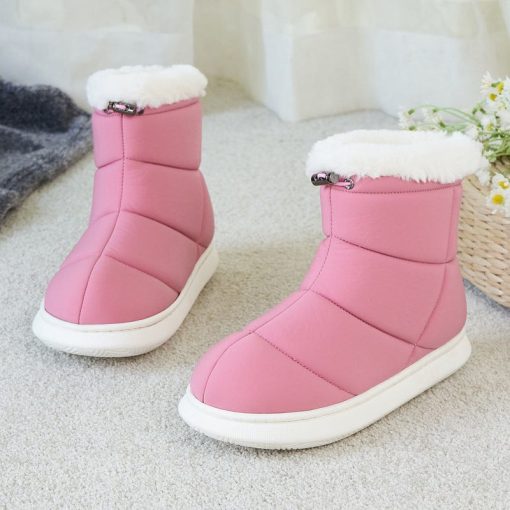 variant image3Women Boots High Top Warm Home Flat Shoes Comfortable Soft Waterproof Winter Boots Women Non slip