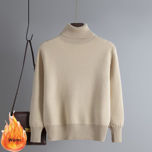 variant image42022 New Winter Turtleneck Sweater Women Slim Plus Velvet Thicken Warm Knit Pullover Korean Elegant Soft