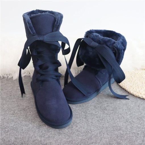 variant image4Shoes Women 2022 Cheap Lady Shoes Boots Genuine Leather Women Shoes Boots Long Winter Boots Lace