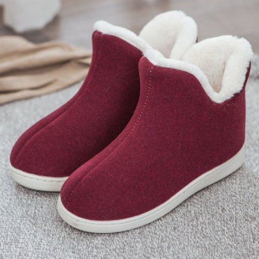 variant image4Unisex Faux Suede Winter Outside Indoor Slippers Men Women Warm Plush Waterproof Ankle Boots Man Furry