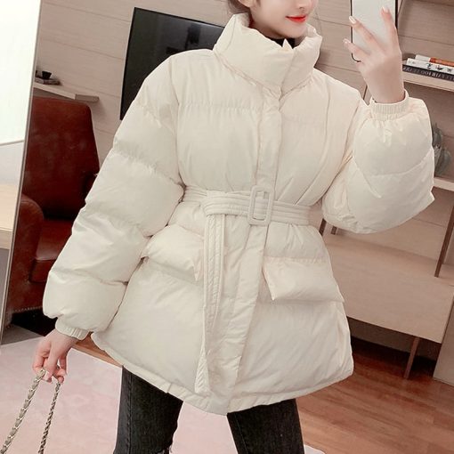 variant image4Winter Coat Ladies Parker Coat Shiny Surface Warmth Thick Thick Cotton Casual Loose Women s Jacket