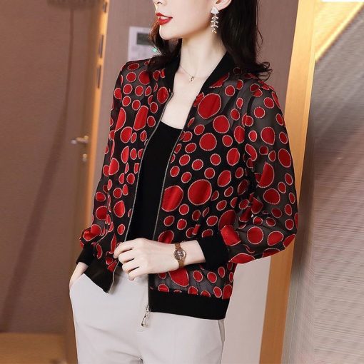 variant image4Women s Chiffon Spring Summer Outerwear V Neck Casual Floral Printing Wild Women s Clothing Lightweight