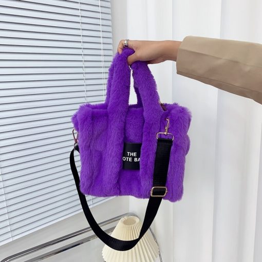 variant image52022 Designer Faux Fur Tote Bag for Women Luxury Handbags Autumn Winter Plush Shoulder Crossbody Bags