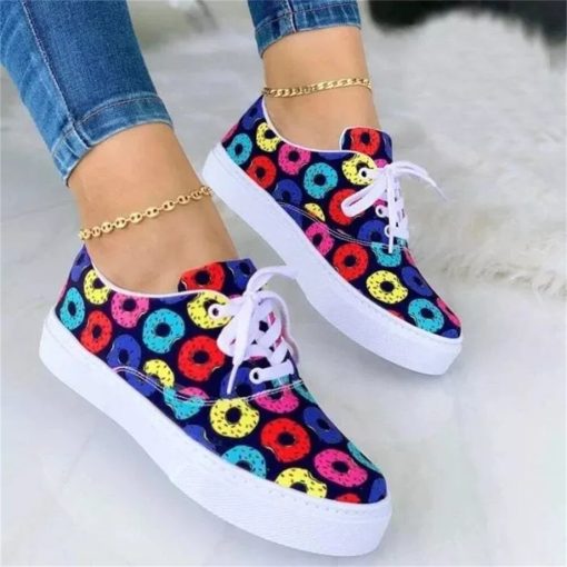variant image52022 New Spring Fashion Canvas Shoes Women Mix Colors Ladies Lace Up Comfy Casual Shoes 36