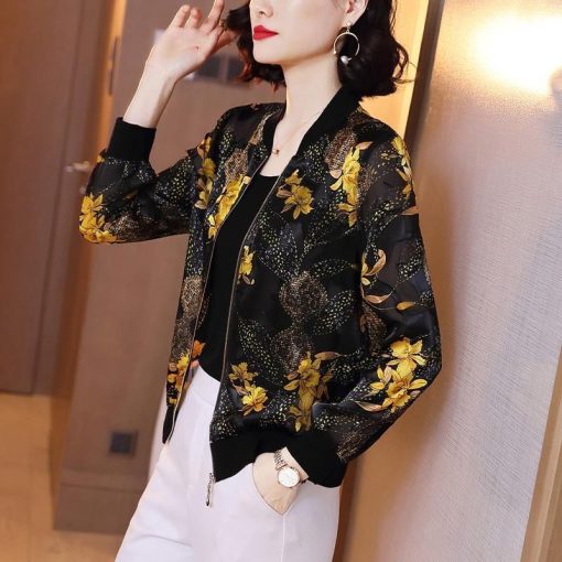 variant image6Women s Chiffon Spring Summer Outerwear V Neck Casual Floral Printing Wild Women s Clothing Lightweight
