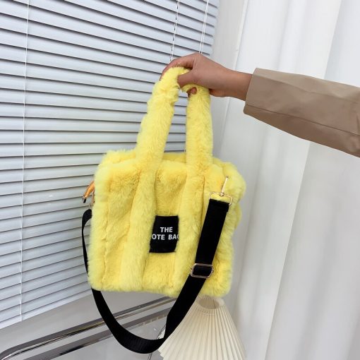variant image82022 Designer Faux Fur Tote Bag for Women Luxury Handbags Autumn Winter Plush Shoulder Crossbody Bags