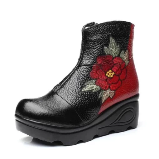 TIMETANGSize 35 40 2021New Ankle Women s Boots Winter Embroidery Shoes Woman Outdoor Western Flat Heels.jpg 640x640 1