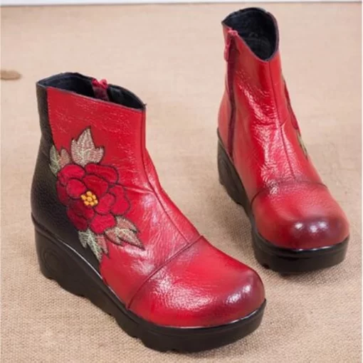 TIMETANGSize 35 40 2021New Ankle Women s Boots Winter Embroidery Shoes Woman Outdoor Western Flat Heels.jpg Q90.jpg