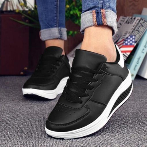Women Sneakers Breathable Waterproof Wedges Platform Vulcanize Shoes Woman Sneaker Leather Casual Sport Shoes Zapatos Mujer 2023