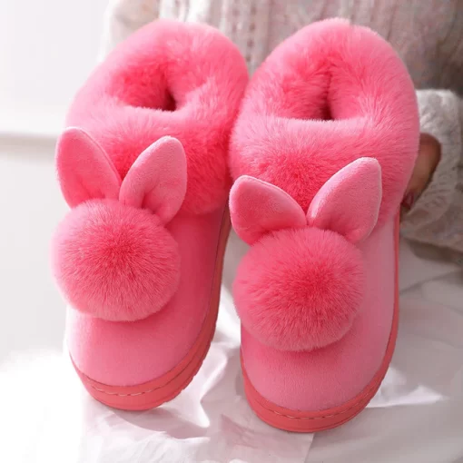 Women s Shoes Rabbit Ear Floor Indoor Cotton Slippers Winter Autumn Shoes Women Non Slip Thick.jpg 640x640 1