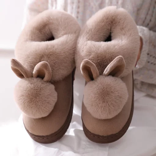 Women s Shoes Rabbit Ear Floor Indoor Cotton Slippers Winter Autumn Shoes Women Non Slip Thick.jpg 640x640 2