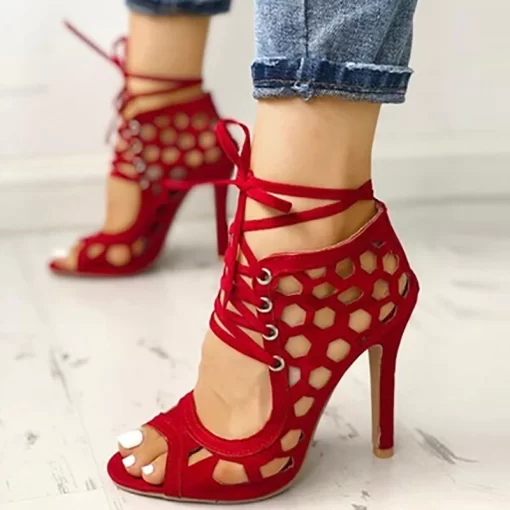 Womens Sandals Fine High heeled Fashion 2022 Casual Fighter High Heels Womens Shoes Summer Cross Strap Sandals