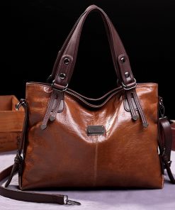 main image02021 New Fashion Casual Tote Bag Women Handbags Soft Leather Shoulder Bags Vintage Big Capacity Crossbody