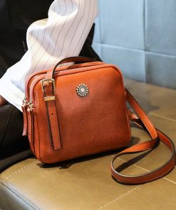 main image02022 Vintage Style Shoulder Bag Simple Square Crossbody Bags For Women Compartment Handbags Designer Female Messenger