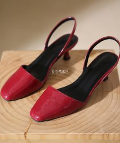 main image02023 Sexy Pointed Toe Ankle Straps Women Summer Leather Sandal Warp Matching Sandal Elegant Slingbacks Shoes